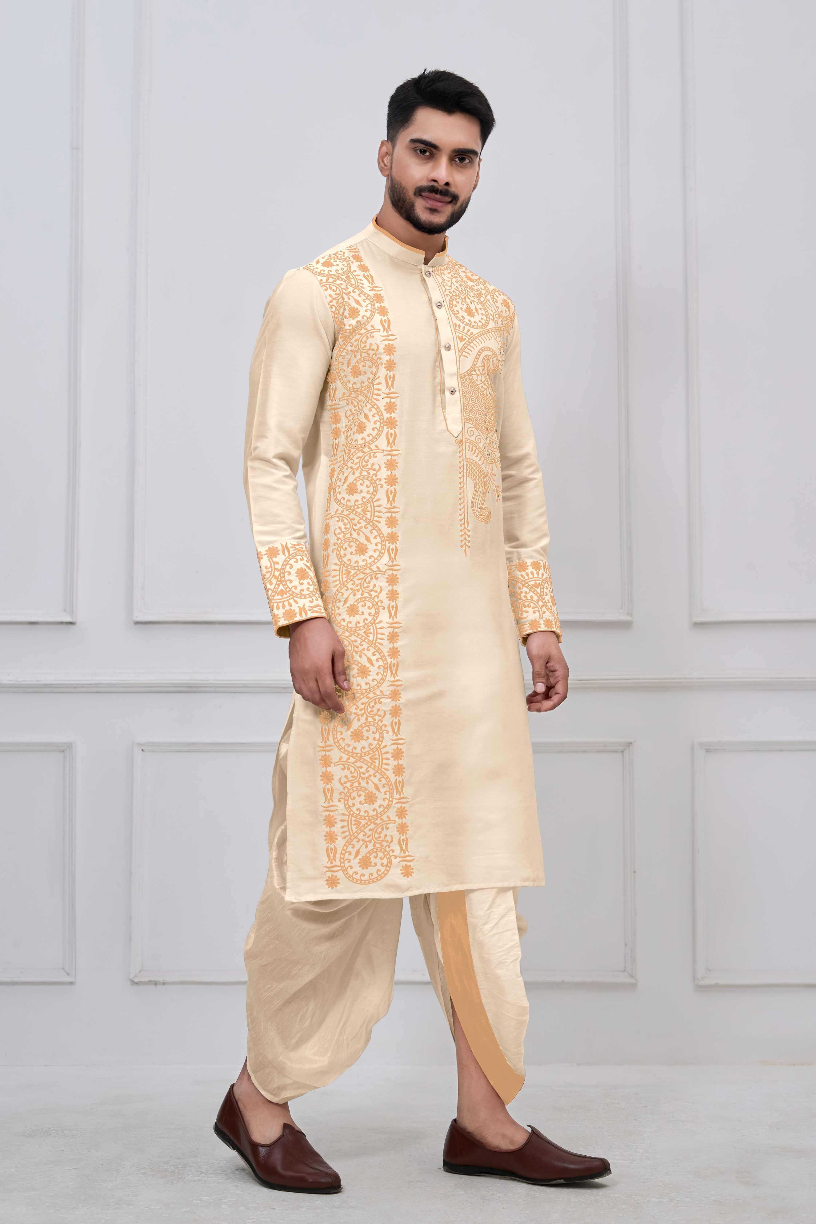 YNF Wholesale Viscose Bengali Dhoti Kurta Pyjama RIN223 series-3695-to-3699 | Surat Manufacturer