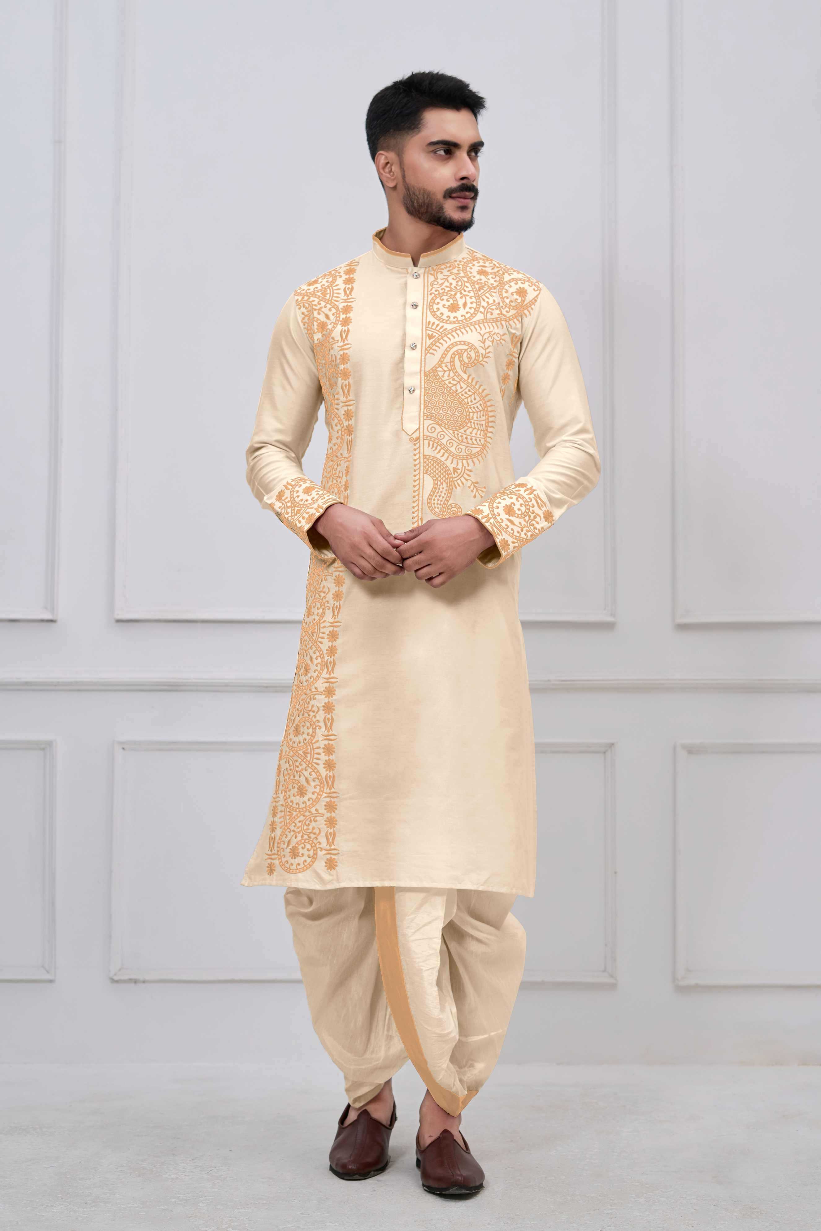 YNF Wholesale Viscose Bengali Dhoti Kurta Pyjama RIN223 series-3695-to-3699 | Surat Manufacturer