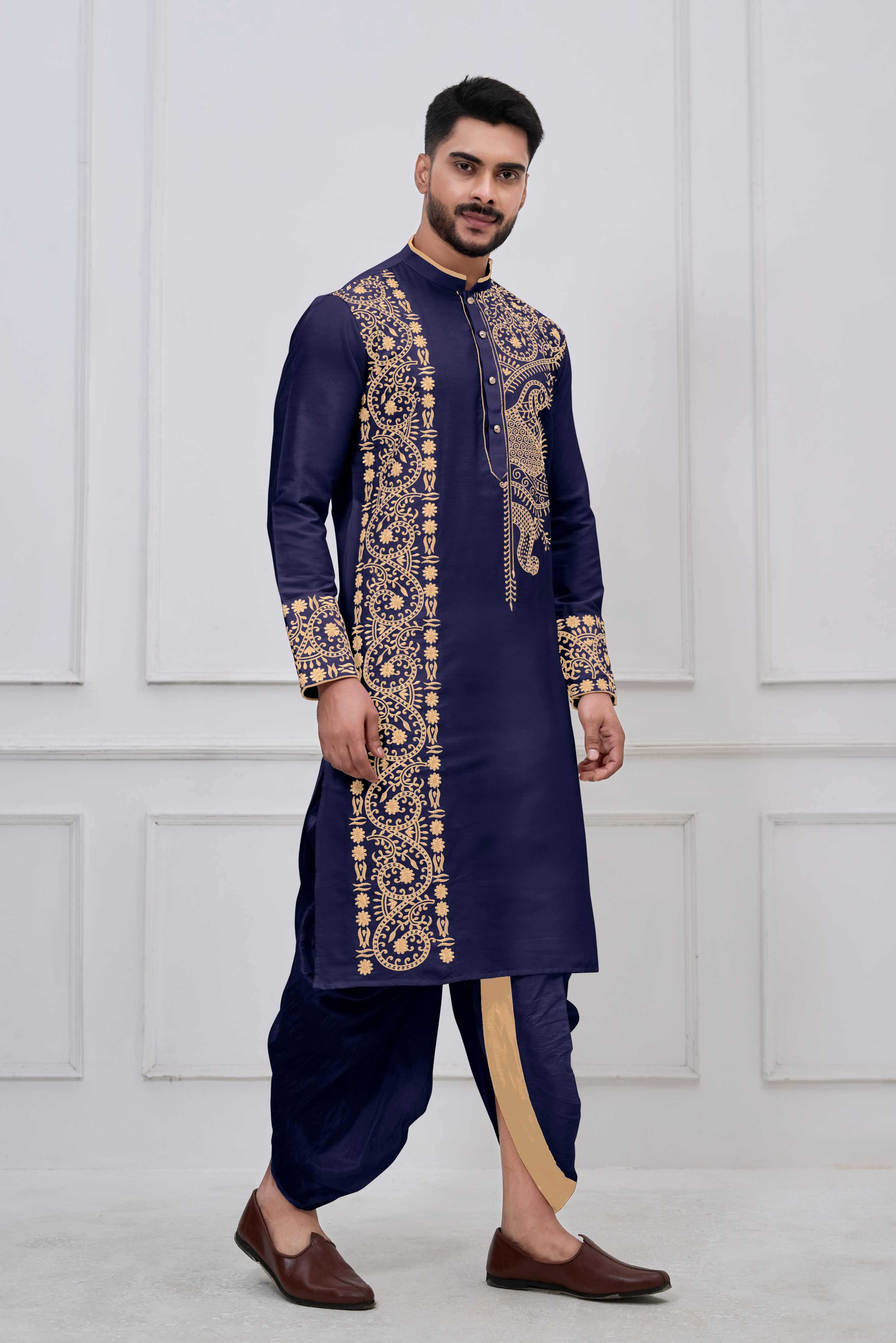 YNF Wholesale Viscose Bengali Dhoti Kurta Pyjama RIN223 series-3695-to-3699 | Surat Manufacturer