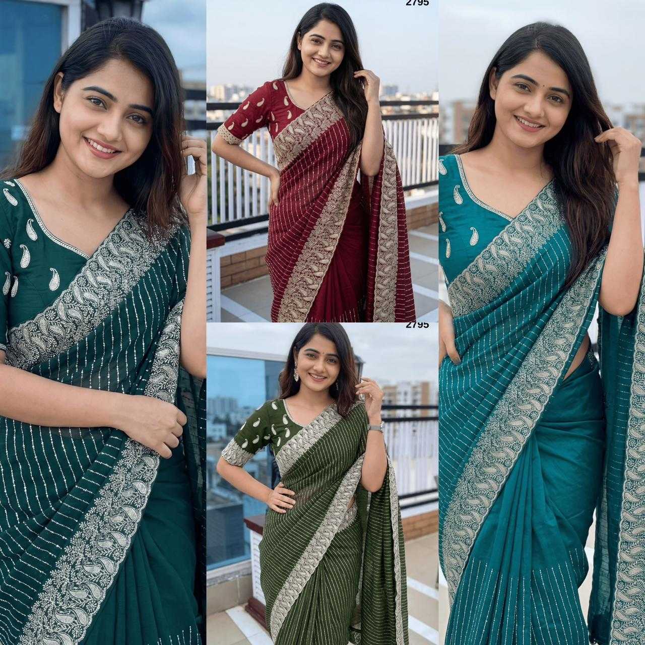 YNF Wholesale Vichitra Silk Zari Border Silk Sarees  | Surat Manufacturer