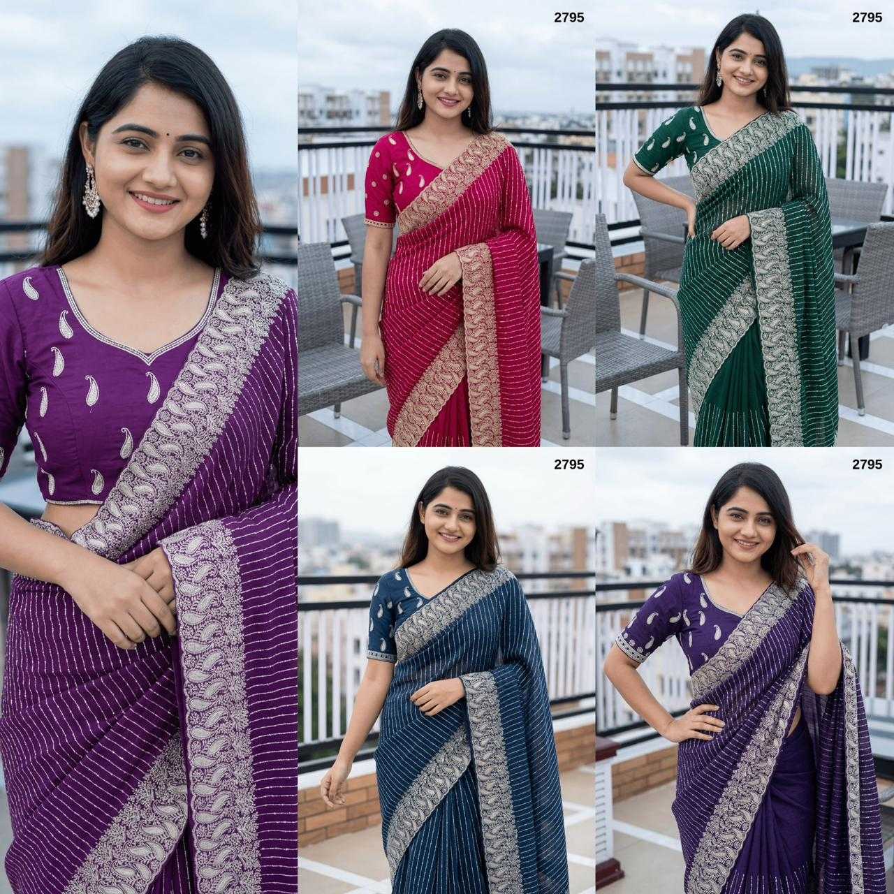 YNF Wholesale Vichitra Silk Zari Border Silk Sarees  | Surat Manufacturer