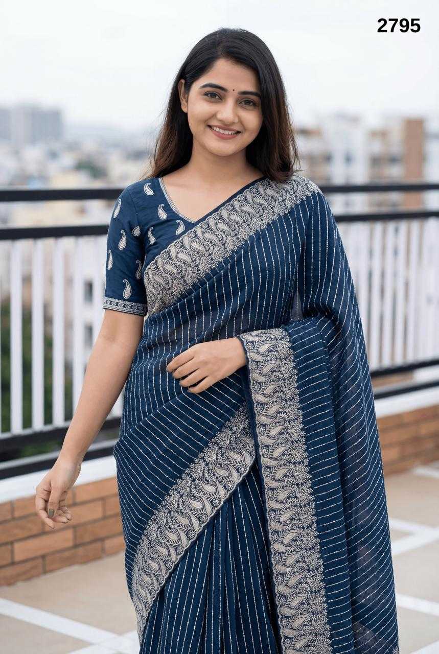 YNF Wholesale Vichitra Silk Zari Border Silk Sarees  | Surat Manufacturer