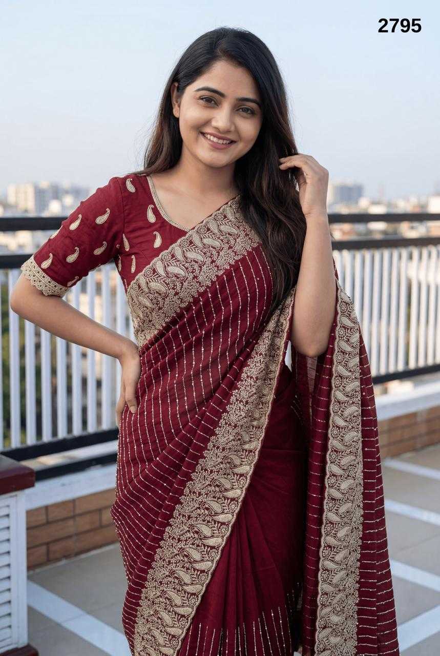YNF Wholesale Vichitra Silk Zari Border Silk Sarees  | Surat Manufacturer