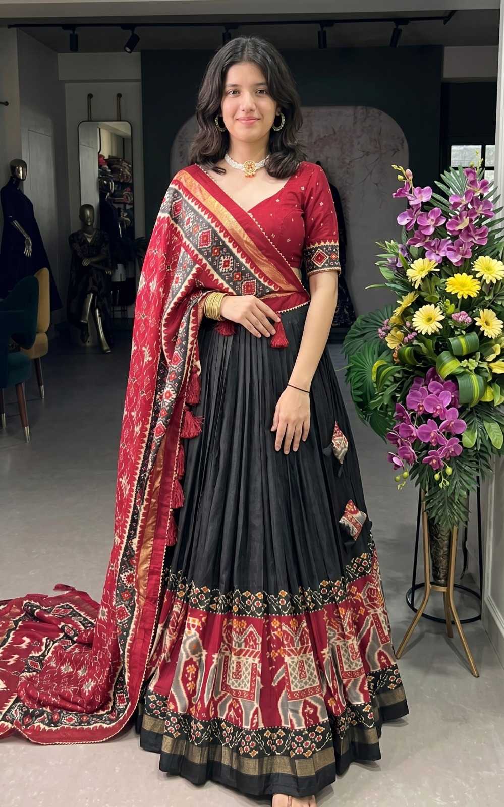 YNF Wholesale Tussar Silk Printed Lehenga  | Surat Manufacturer