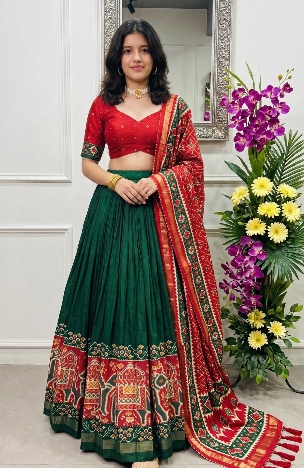YNF Wholesale Tussar Silk Printed Lehenga  | Surat Manufacturer