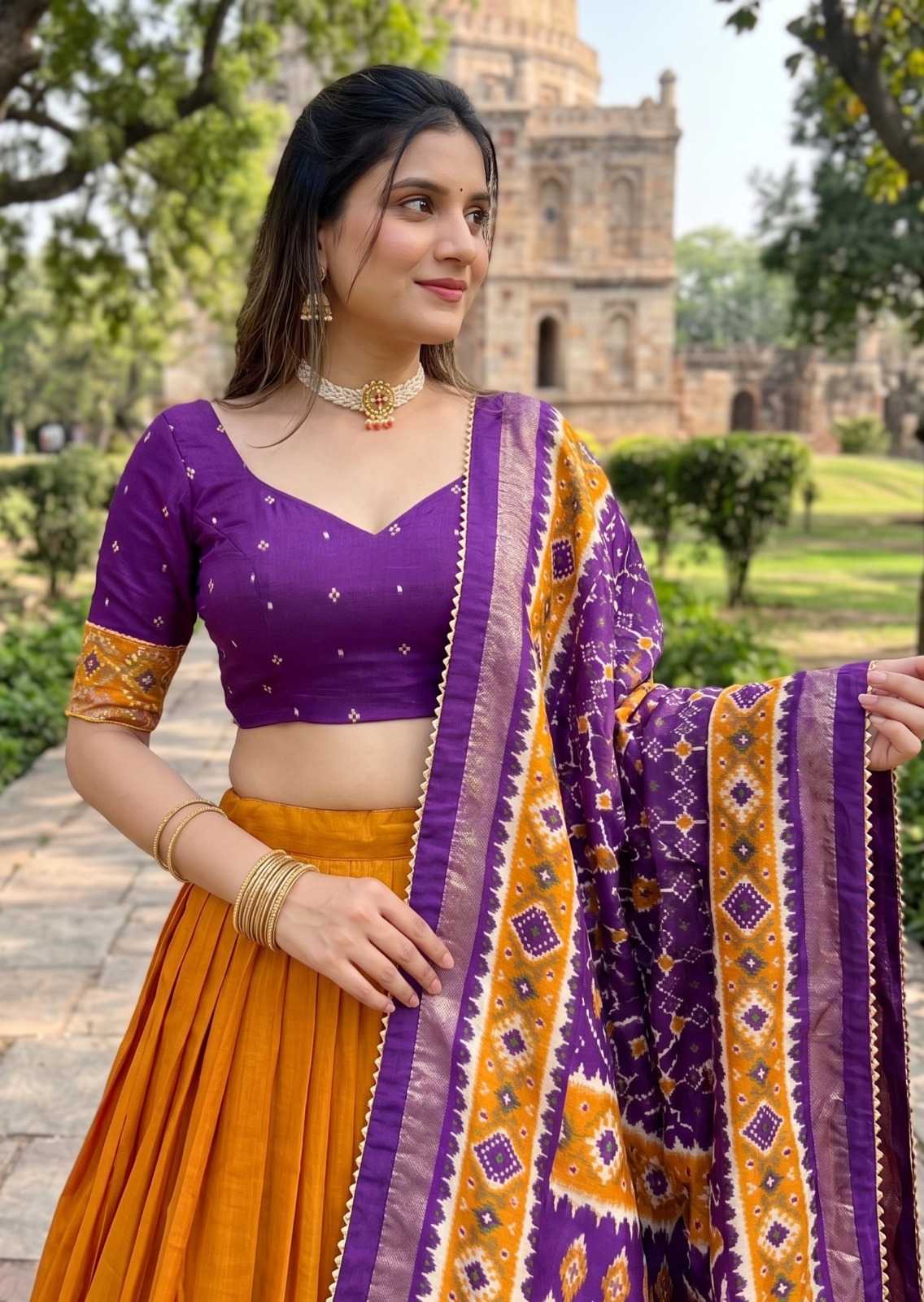 YNF Wholesale Tussar Silk Printed Lehenga  | Surat Manufacturer