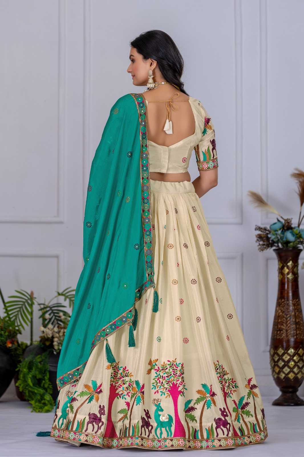 YNF Wholesale Chinon Silk Kalamkari Lehenga  | Surat Manufacturer