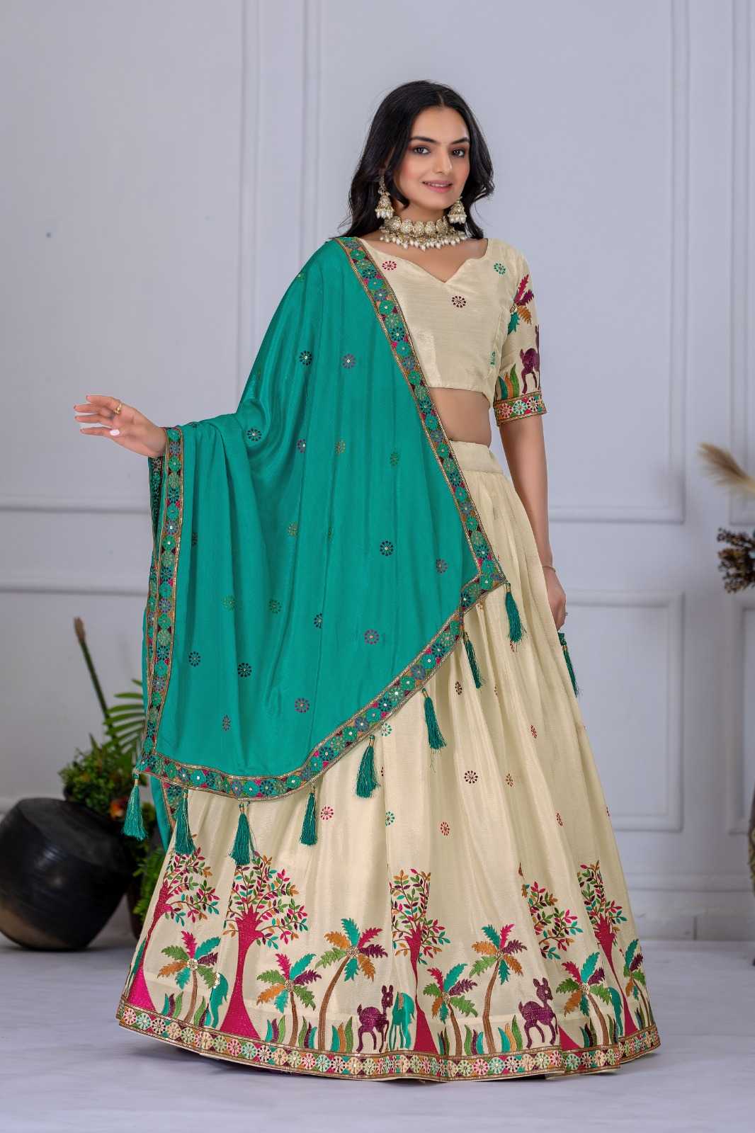 YNF Wholesale Chinon Silk Kalamkari Lehenga  | Surat Manufacturer
