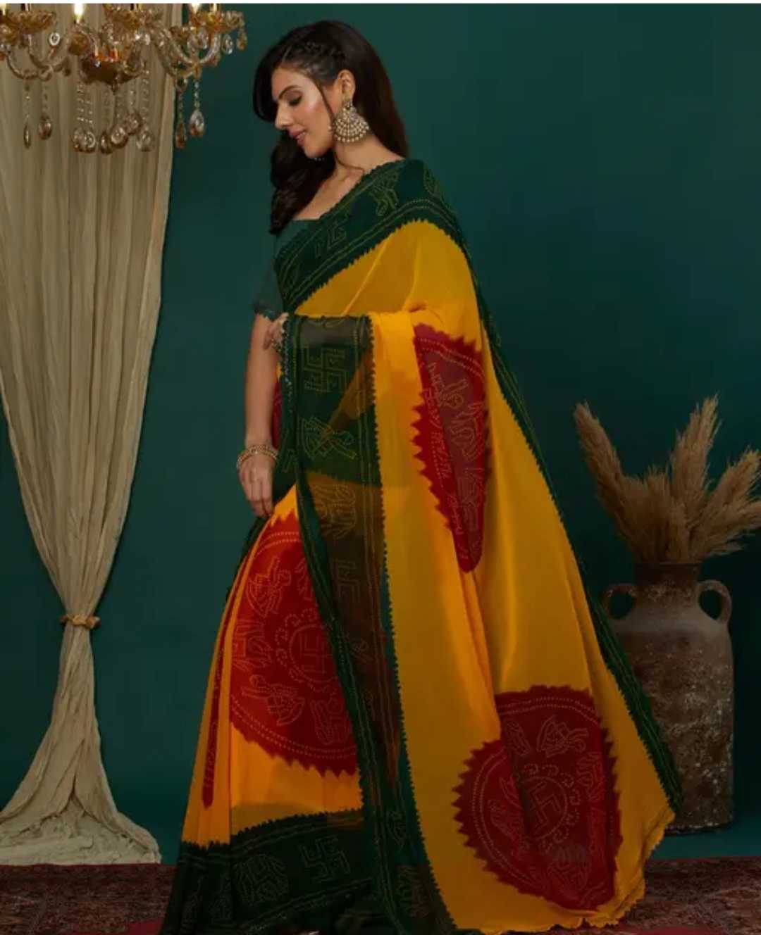 YNF Wholesale Georgette Rajasthani Sarees  | Surat Manufacturer