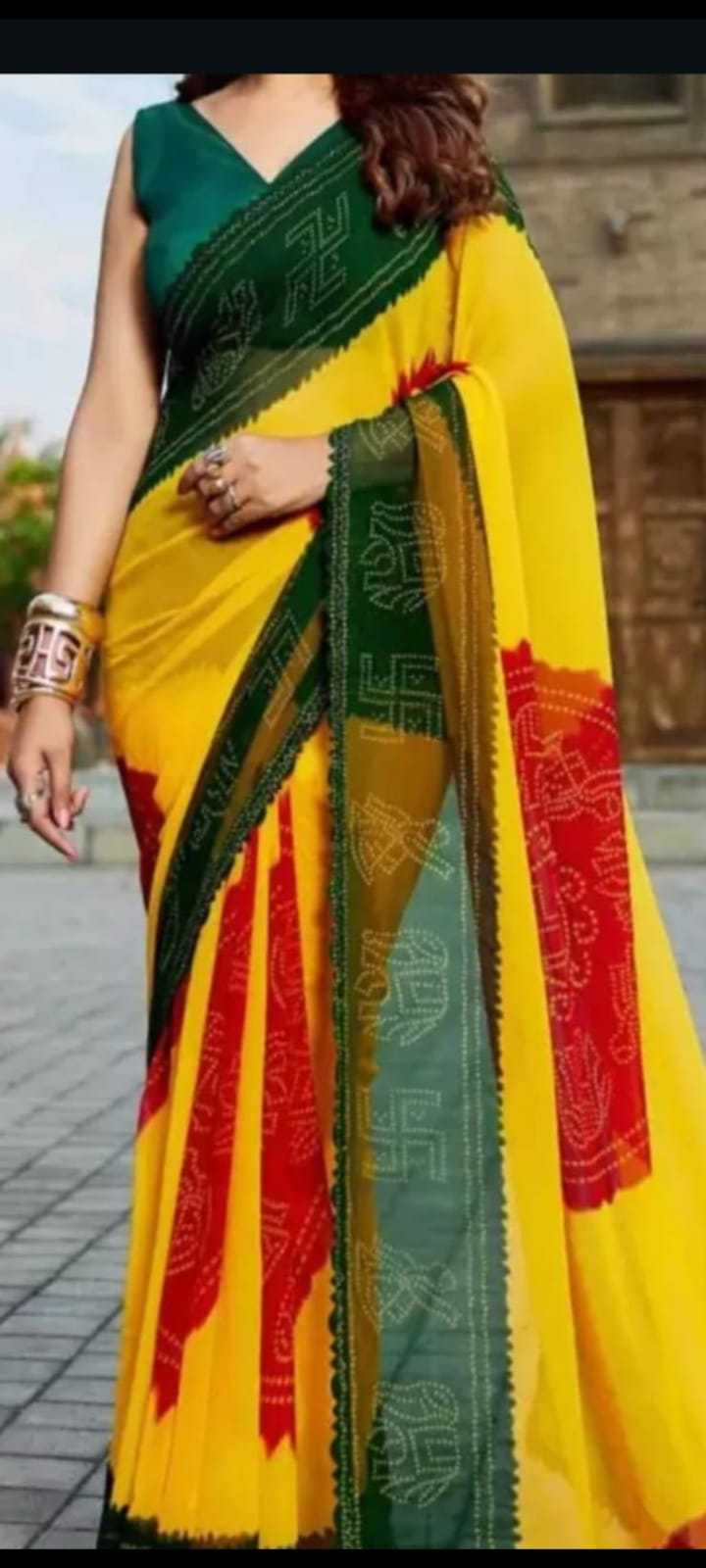 YNF Wholesale Georgette Rajasthani Sarees  | Surat Manufacturer