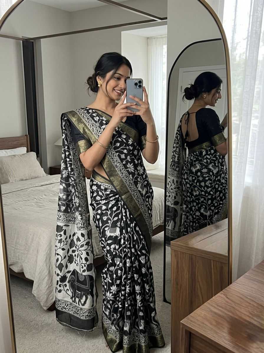 YNF Wholesale Cotton Kalamkari Sarees  | Surat Manufacturer