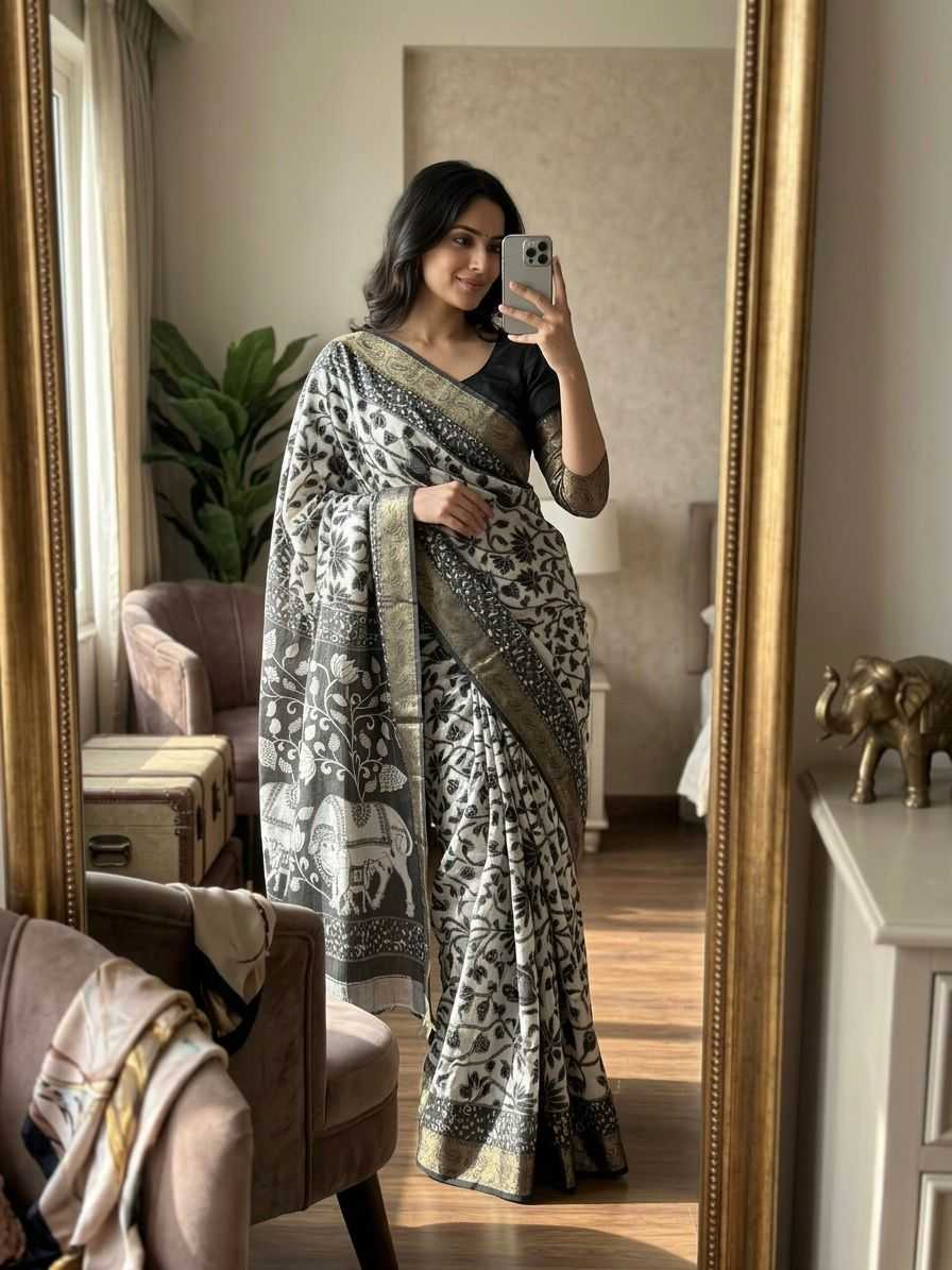 YNF Wholesale Cotton Kalamkari Sarees  | Surat Manufacturer