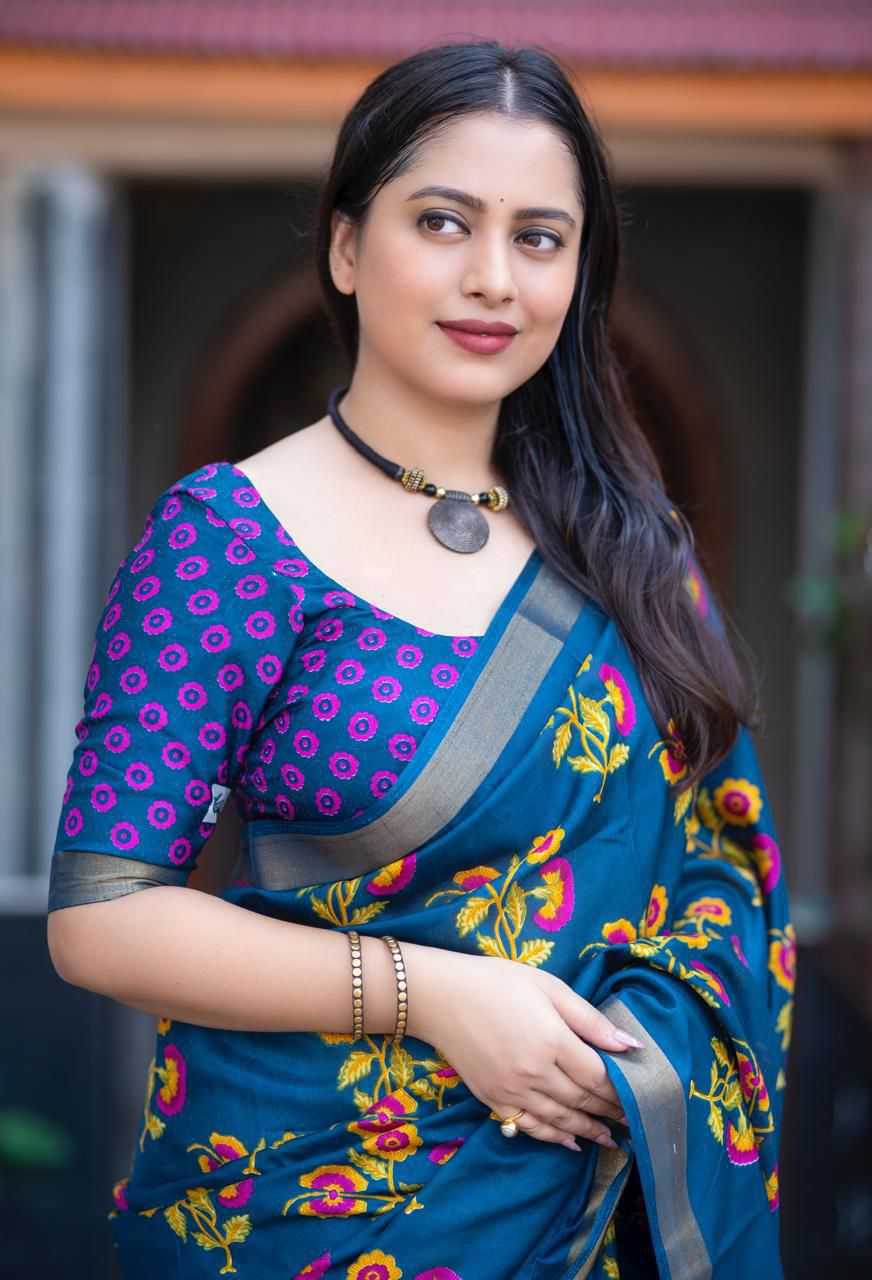 YNF Wholesale Soft Cotton Printed Sarees  | Surat Manufacturer