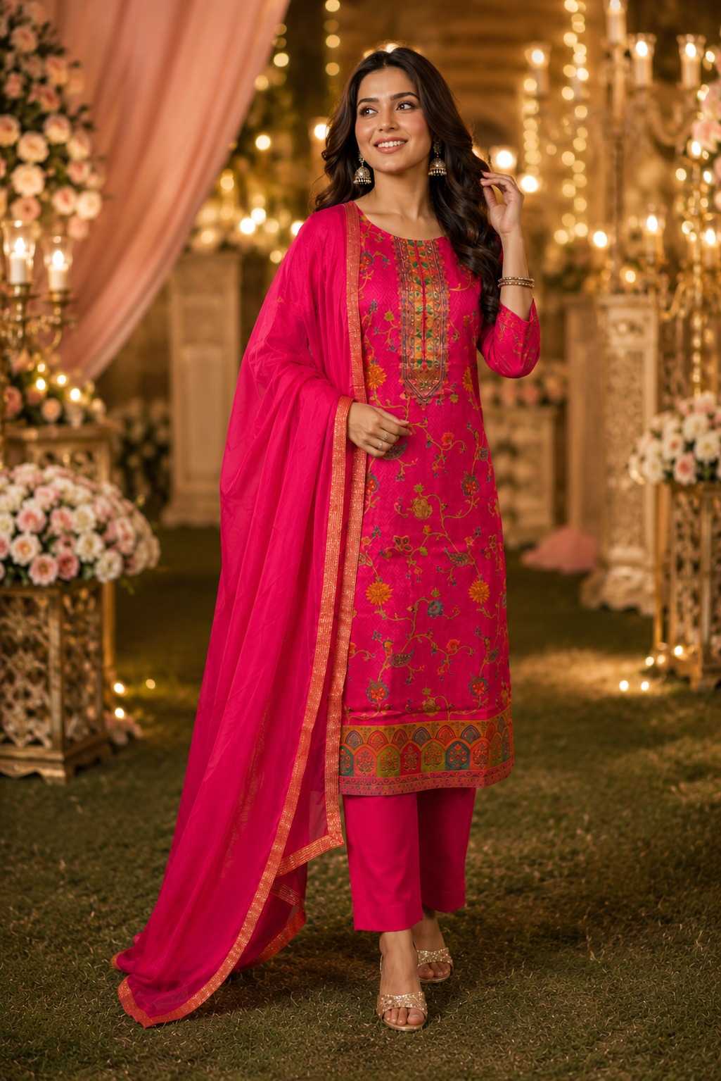 YNF Wholesale Russian Silk Ladies Silk Suit  | Surat Manufacturer
