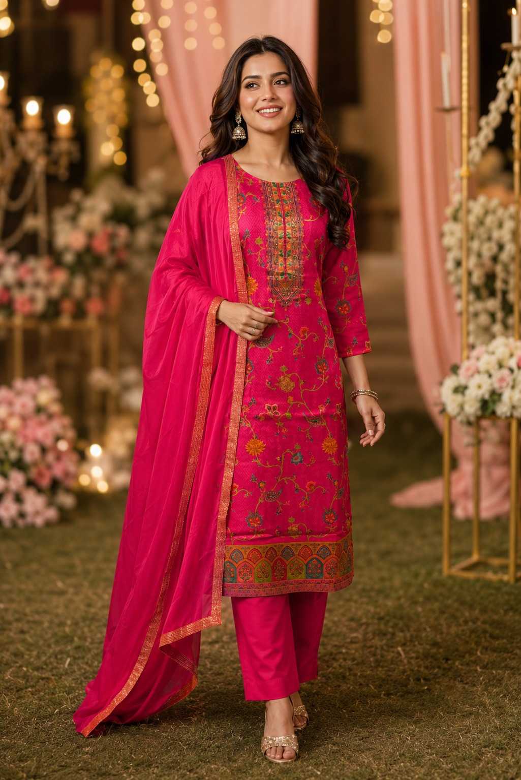 YNF Wholesale Russian Silk Ladies Silk Suit  | Surat Manufacturer