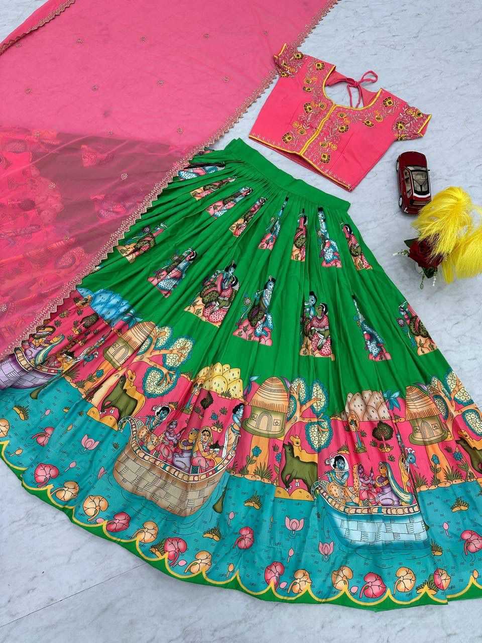 YNF Wholesale Cotton Kalamkari Lehenga  | Surat Manufacturer