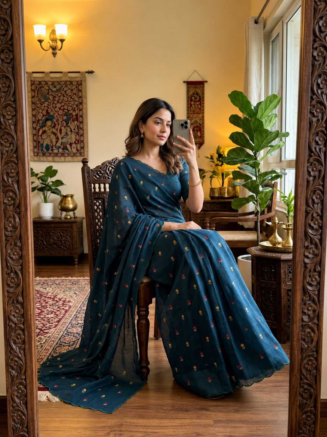 YNF Wholesale Kota Checks Party Wear Sarees  | Surat Manufacturer