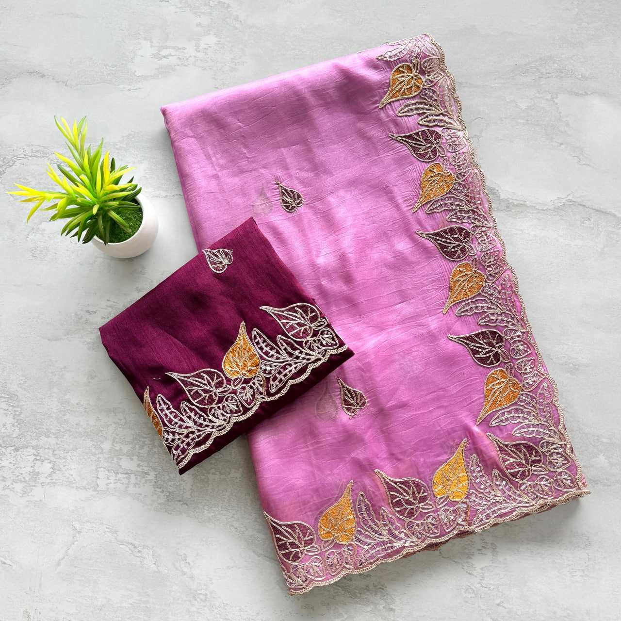 YNF Wholesale Silk Embroidered Sarees  | Surat Manufacturer