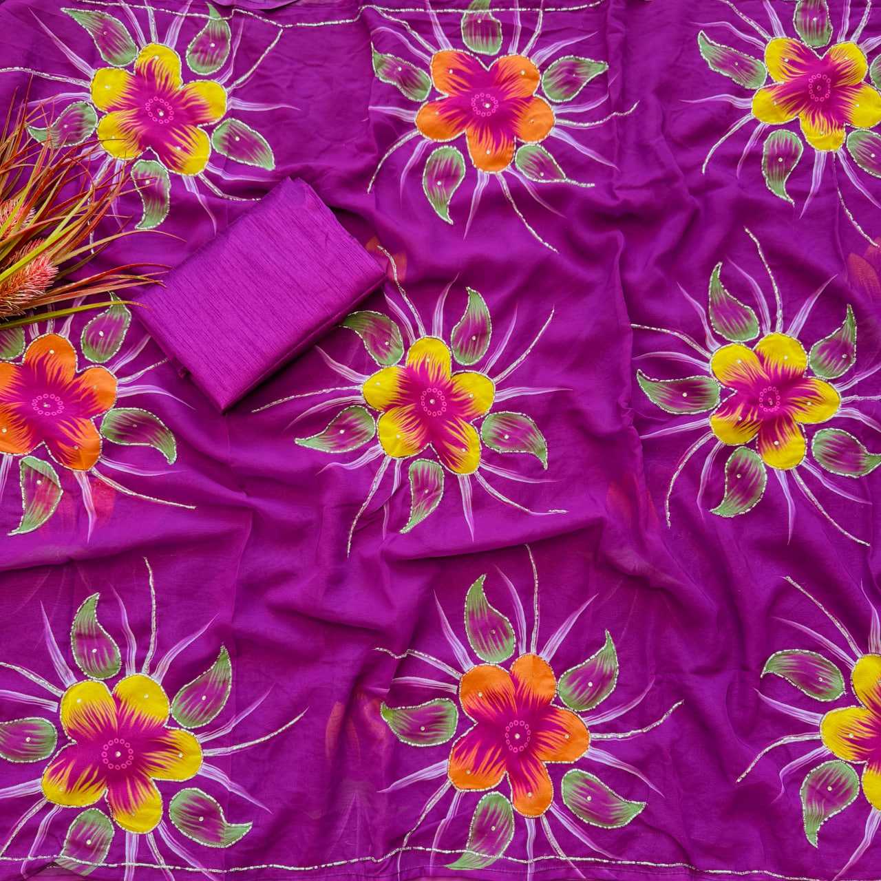YNF Wholesale Georgette Printed Sarees  | Surat Manufacturer