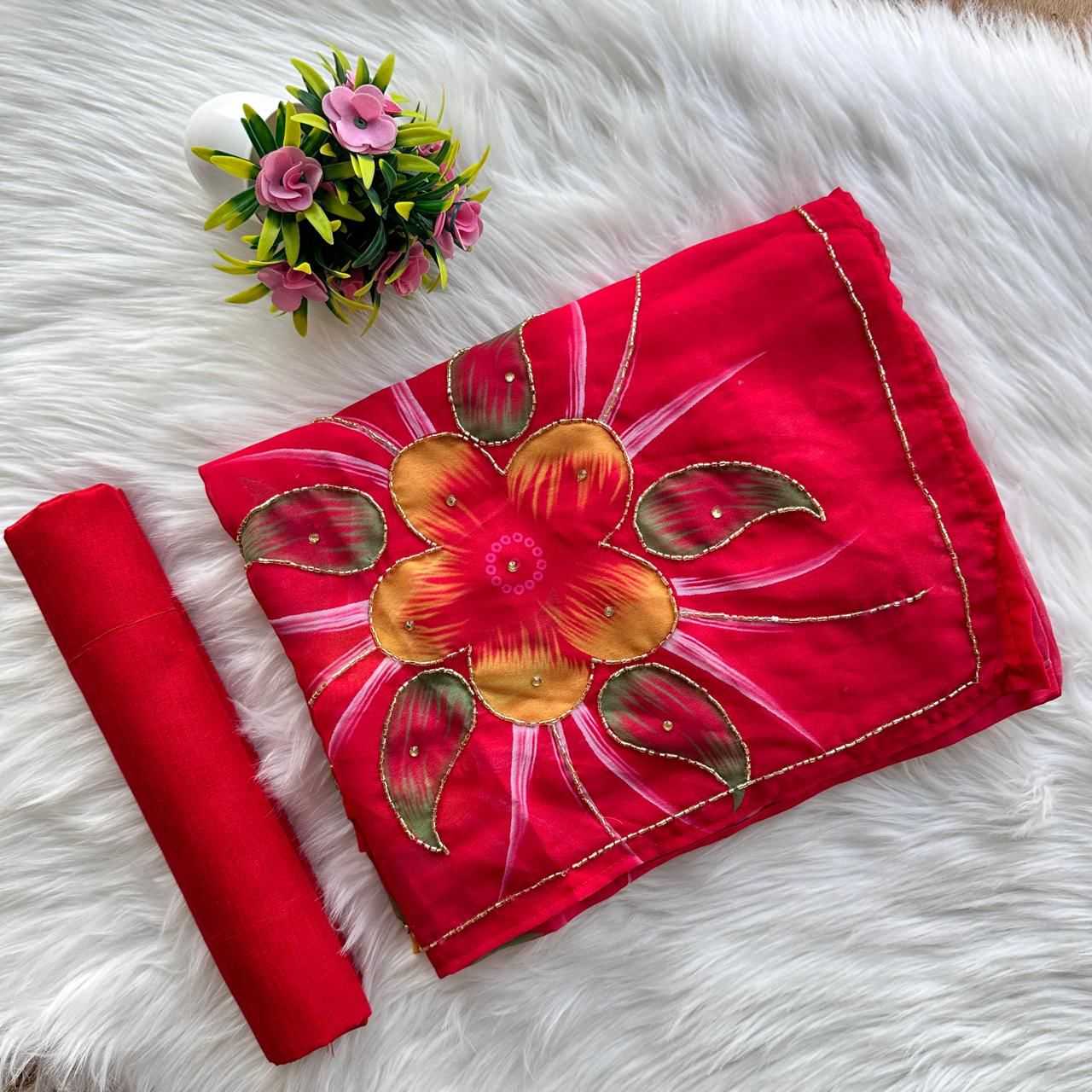 YNF Wholesale Georgette Printed Sarees  | Surat Manufacturer