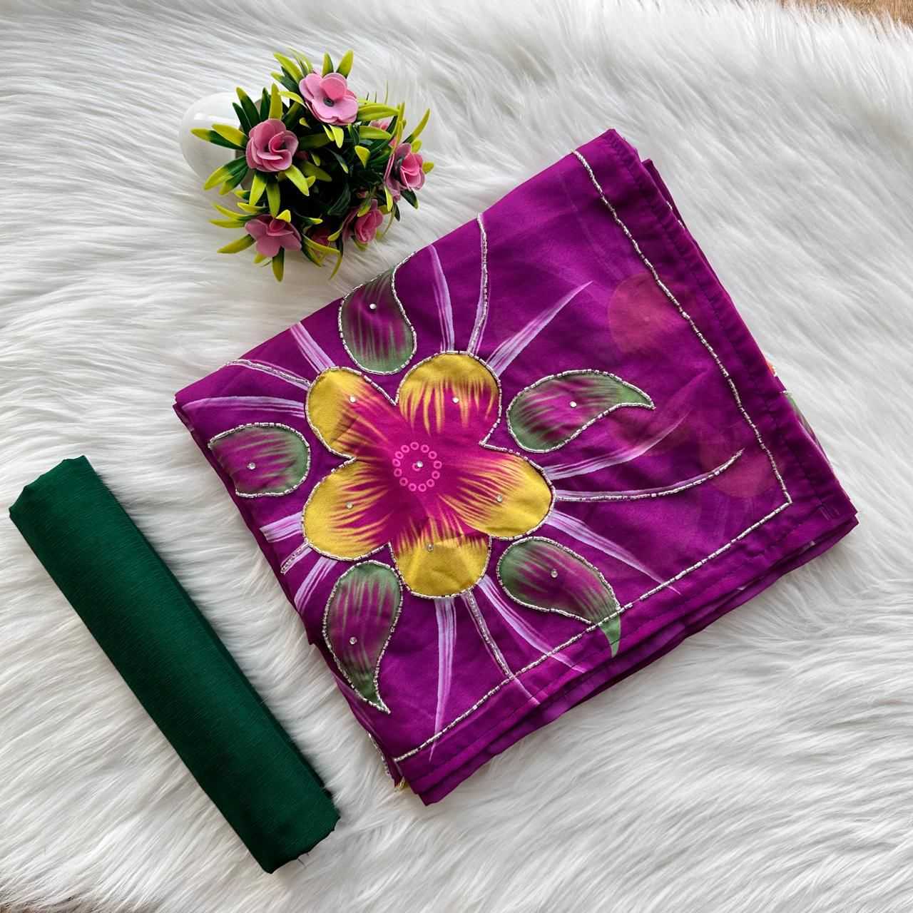 YNF Wholesale Georgette Printed Sarees  | Surat Manufacturer