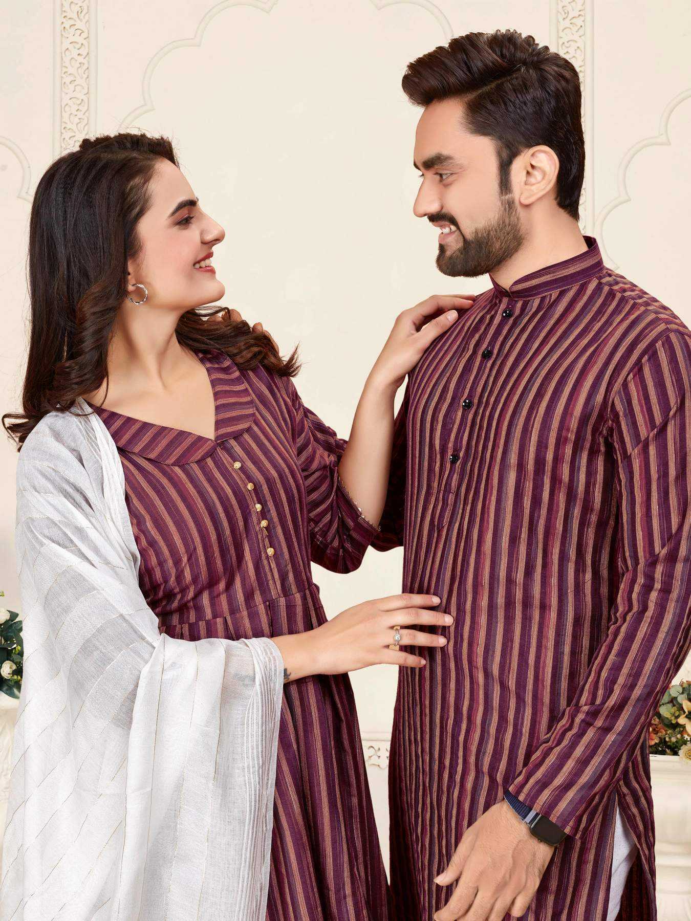 YNF Wholesale Cotton Couple Matching Ethnic Outfits  | Surat Manufacturer