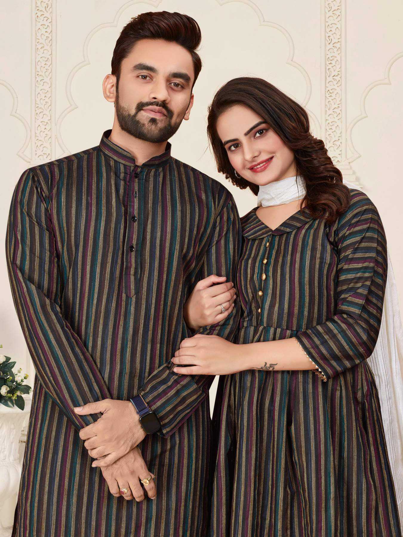YNF Wholesale Cotton Couple Matching Ethnic Outfits  | Surat Manufacturer
