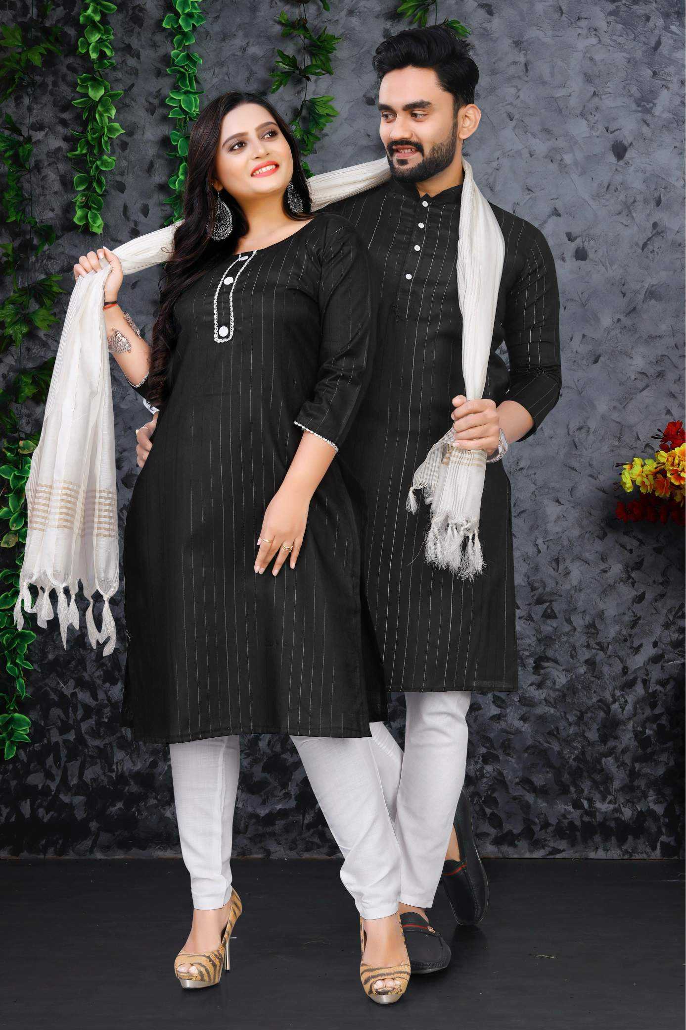 YNF Wholesale Cotton Couple Matching Ethnic Outfits  | Surat Manufacturer