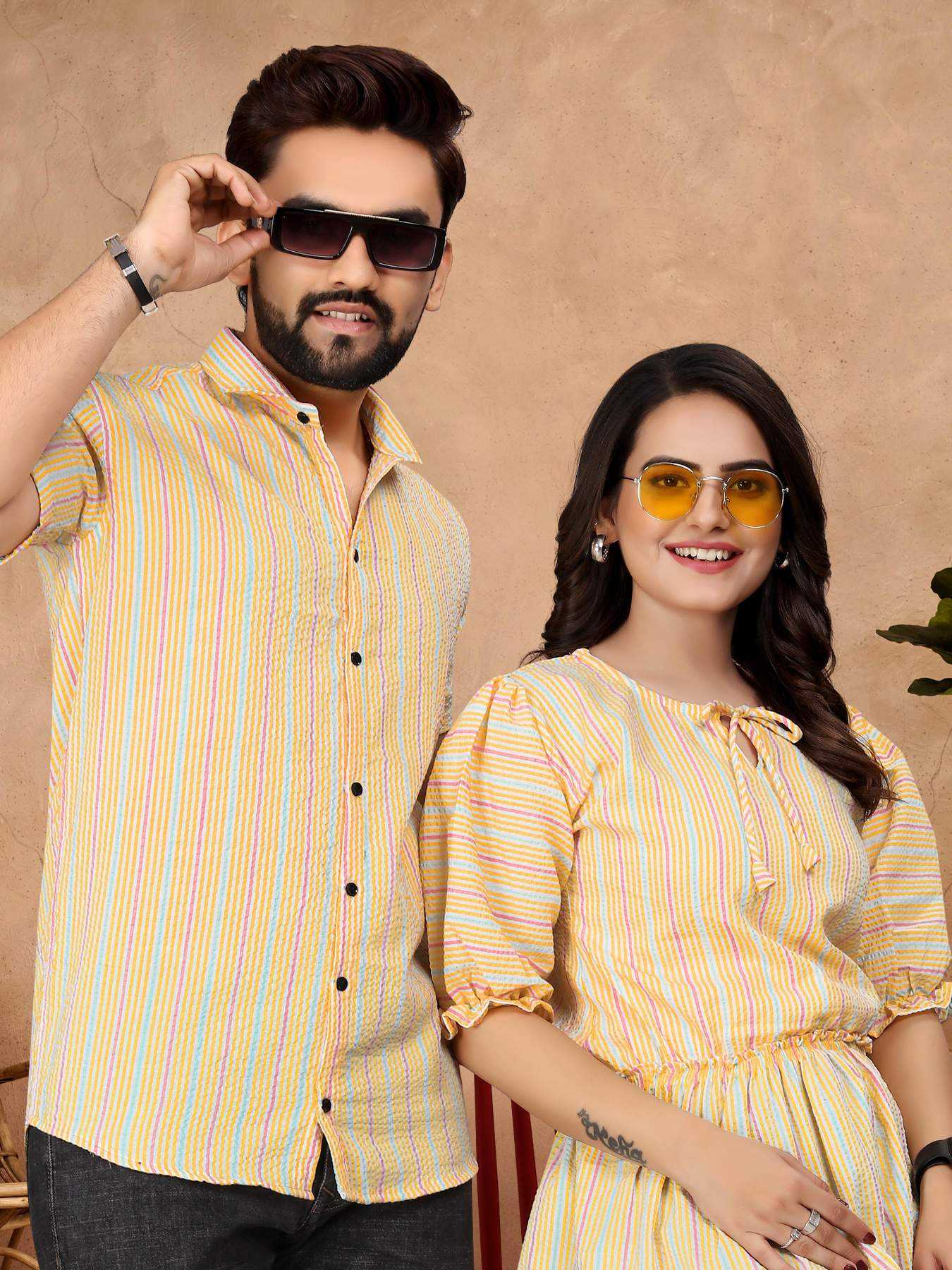 YNF Wholesale Cotton Couple Matching Ethnic Outfits  | Surat Manufacturer