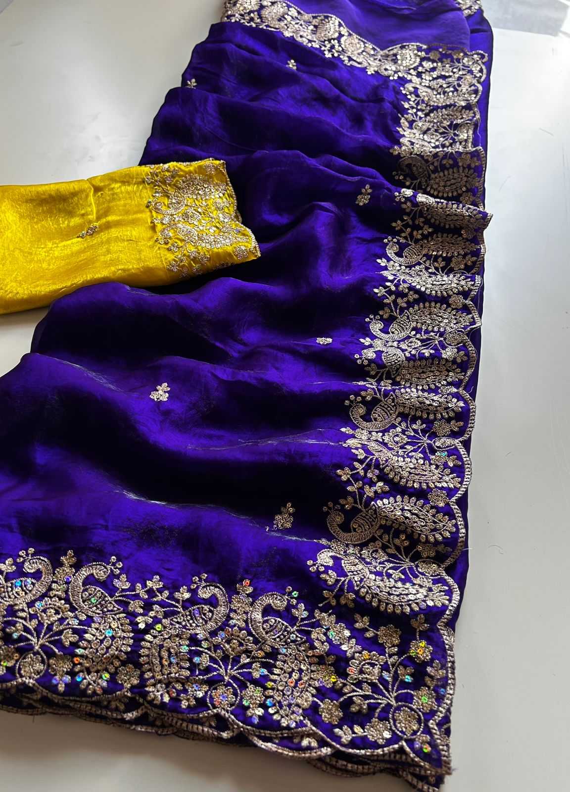 YNF Wholesale Satin Silk Brocade Sarees  | Surat Manufacturer