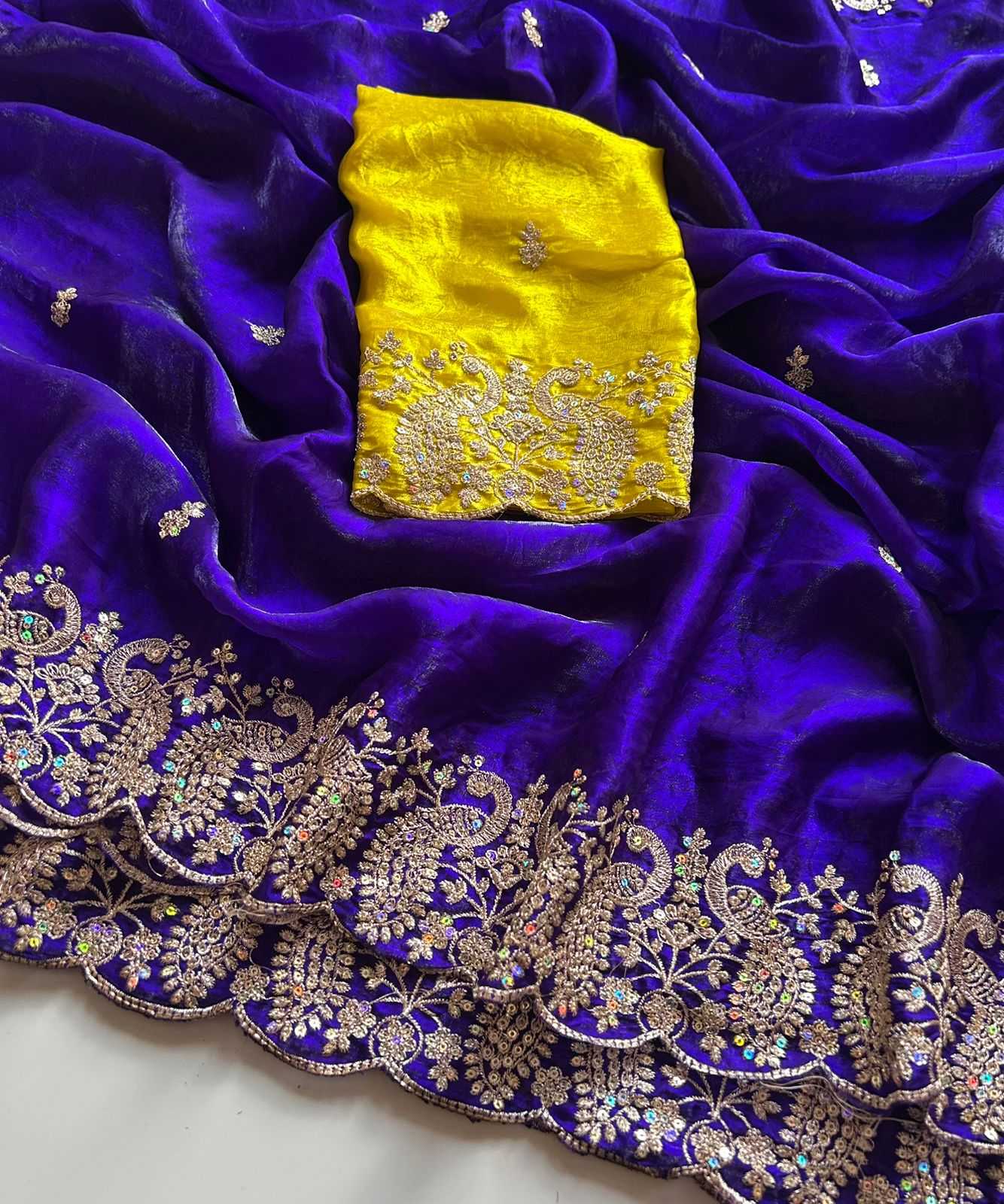 YNF Wholesale Satin Silk Brocade Sarees  | Surat Manufacturer