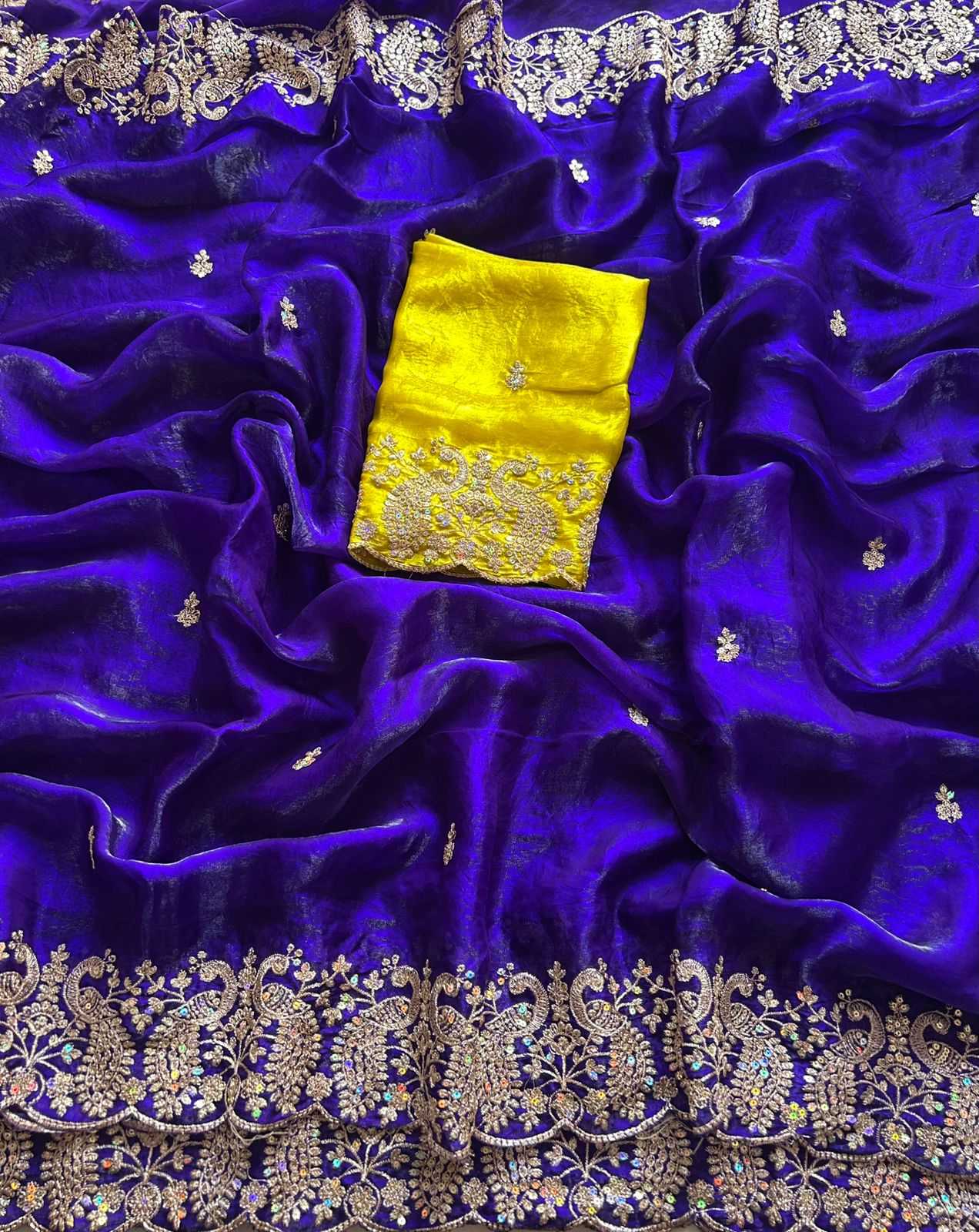 YNF Wholesale Satin Silk Brocade Sarees  | Surat Manufacturer