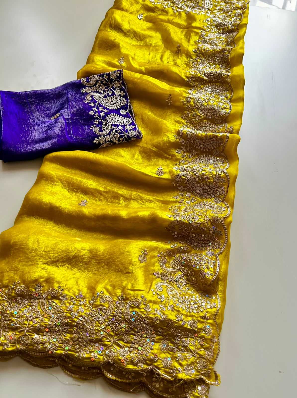 YNF Wholesale Satin Silk Brocade Sarees  | Surat Manufacturer