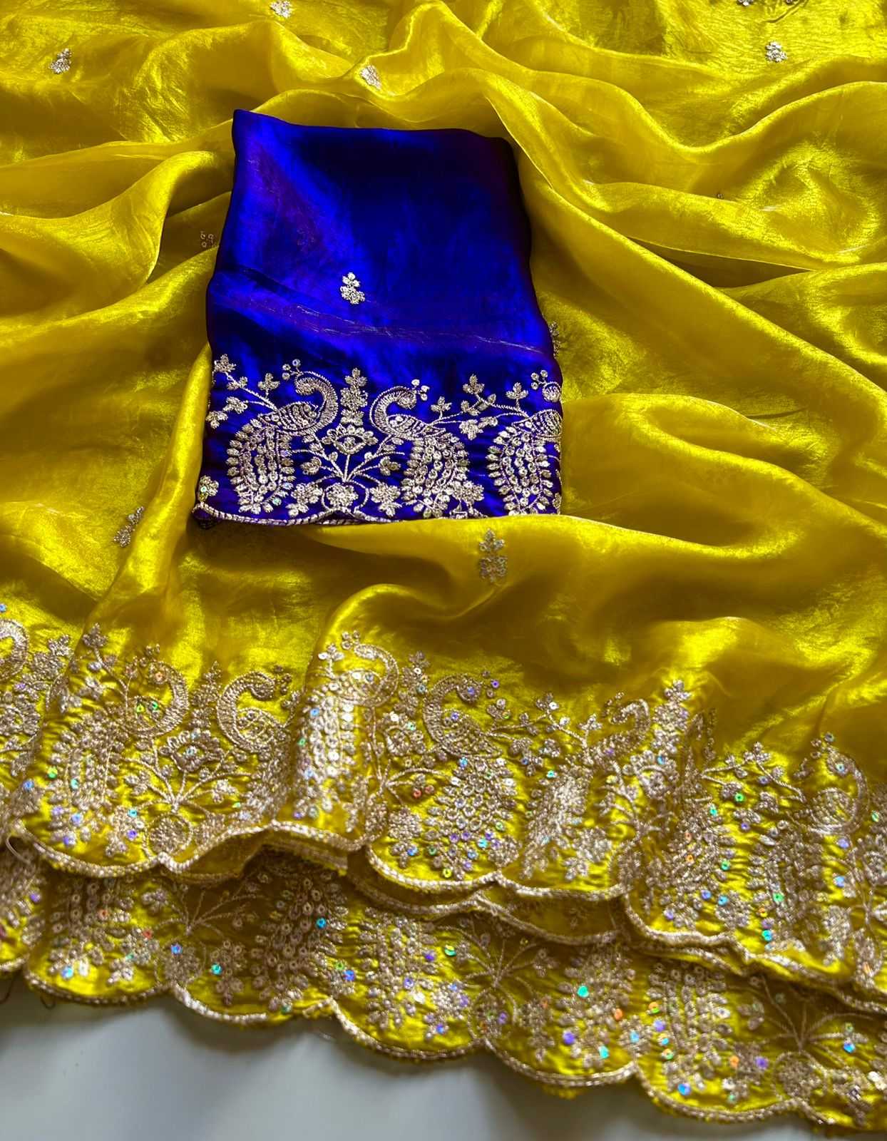 YNF Wholesale Satin Silk Brocade Sarees  | Surat Manufacturer