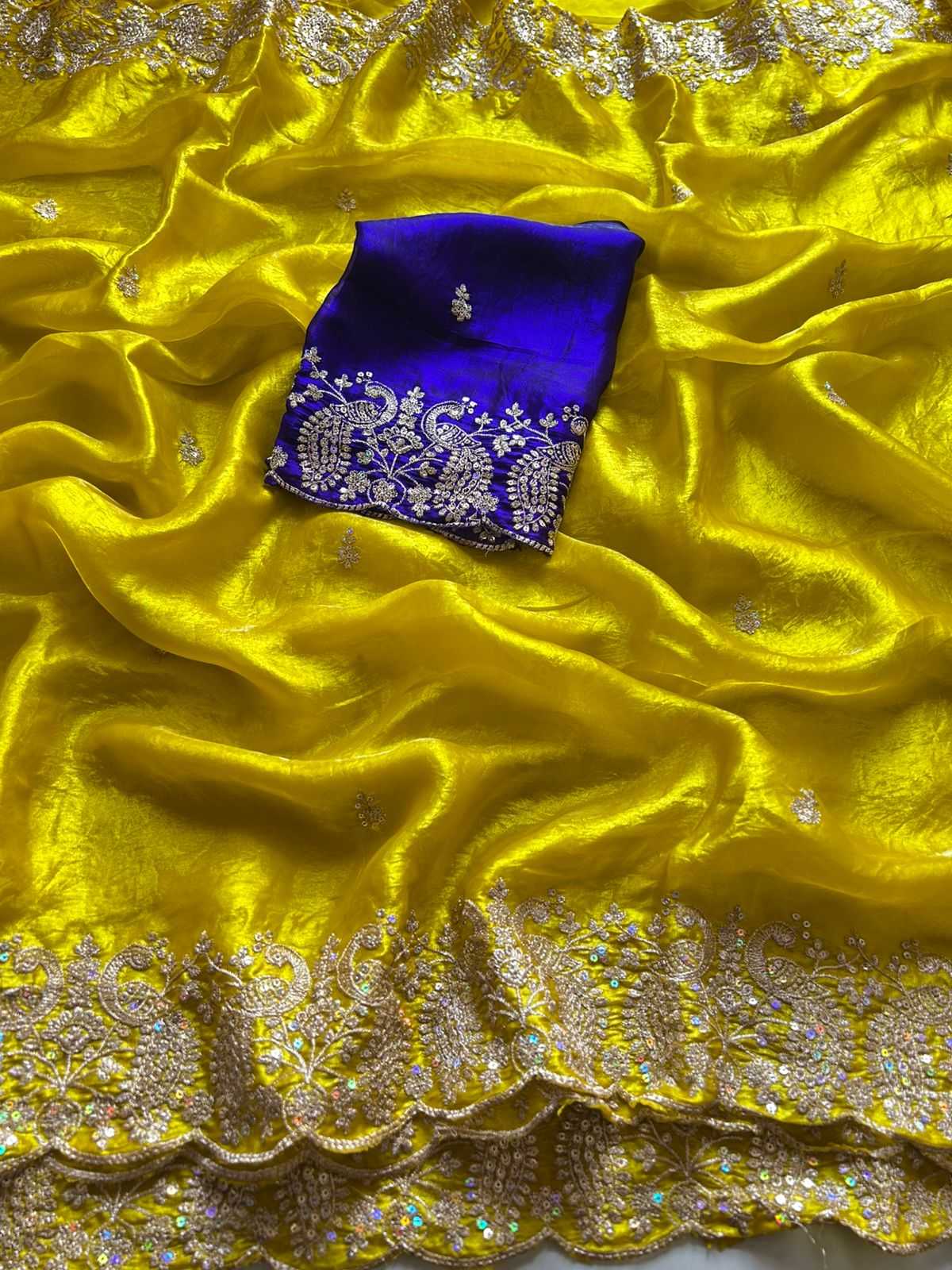 YNF Wholesale Satin Silk Brocade Sarees  | Surat Manufacturer