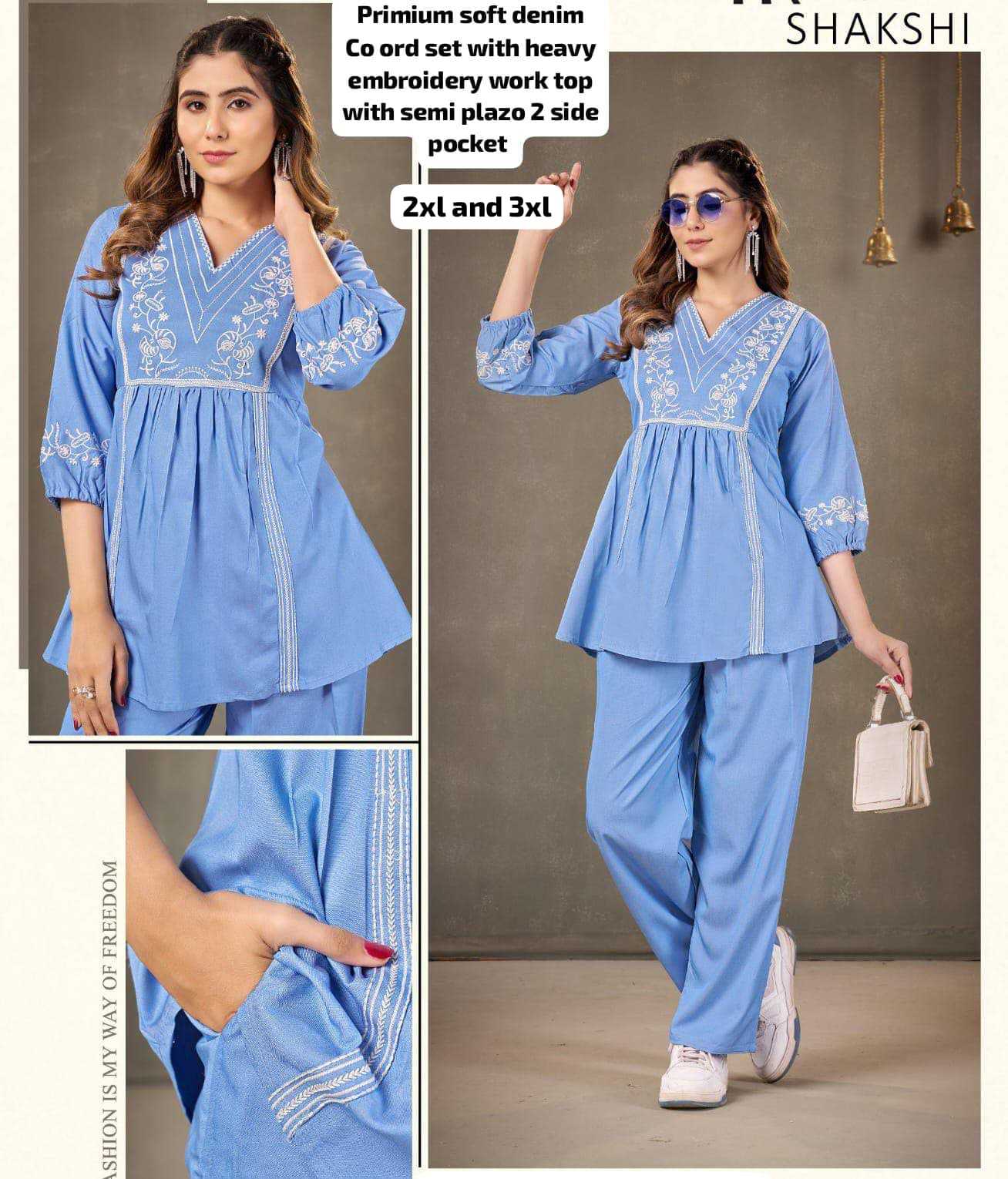 YNF Wholesale Denim Embroidered Kurtis  | Surat Manufacturer