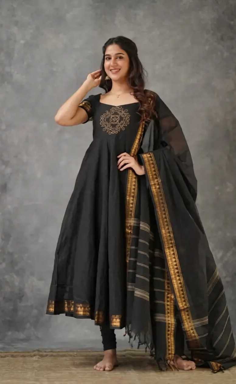 YNF Wholesale Cotton Embroidery Gowns KESH702 LF-103 | Surat Manufacturer