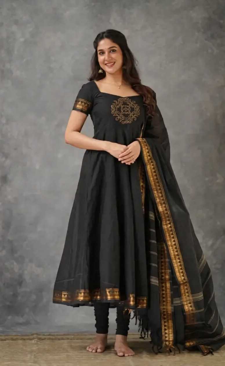 YNF Wholesale Cotton Embroidery Gowns KESH702 LF-103 | Surat Manufacturer
