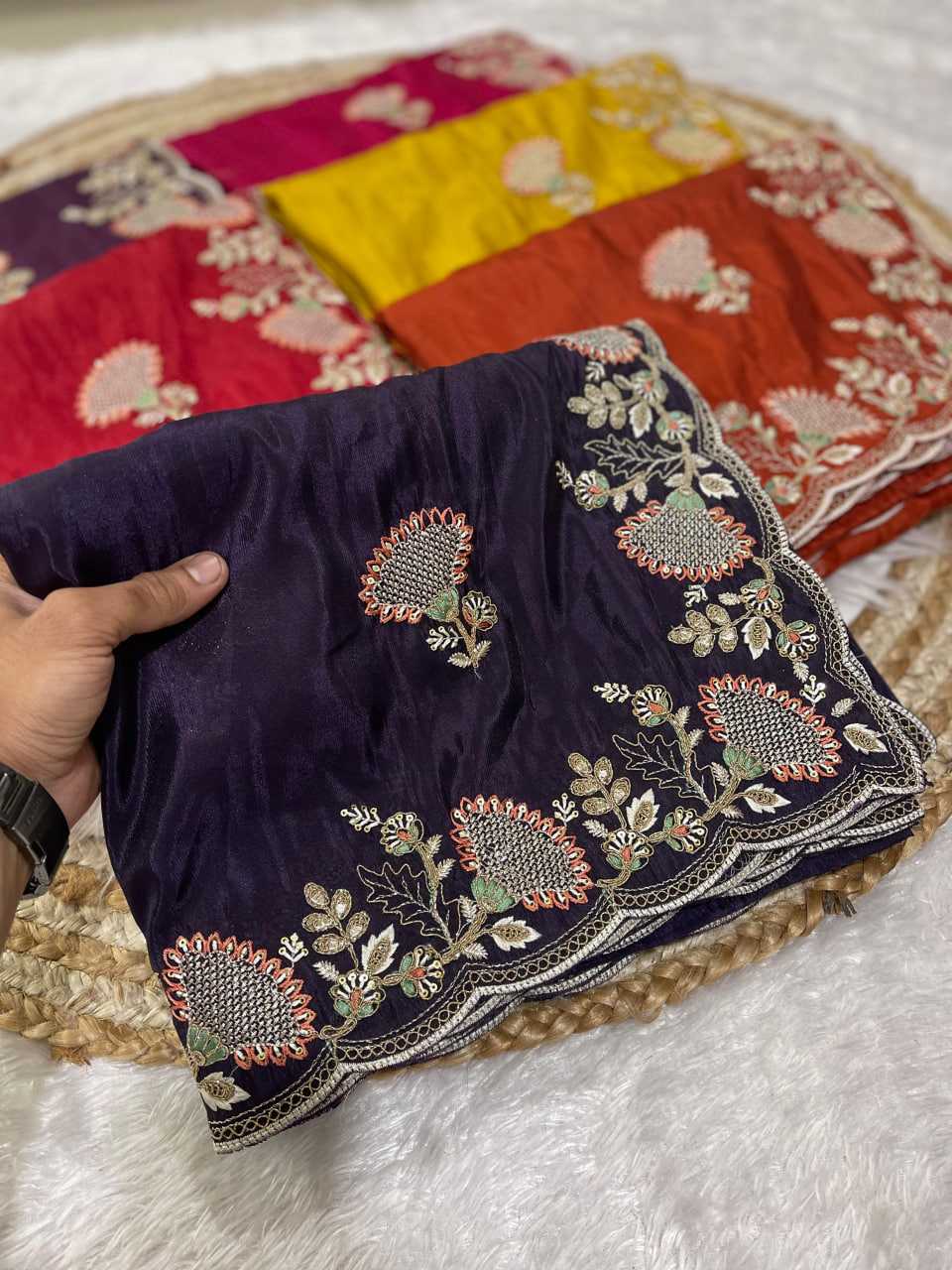 YNF Wholesale Burberry Silk Sequence Sarees  | Surat Manufacturer