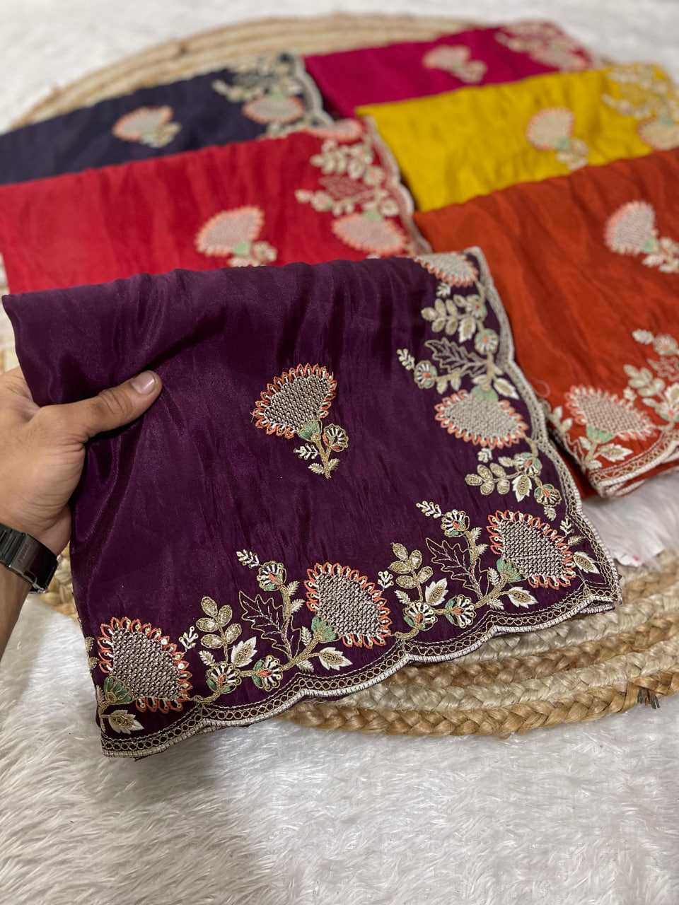 YNF Wholesale Burberry Silk Sequence Sarees  | Surat Manufacturer