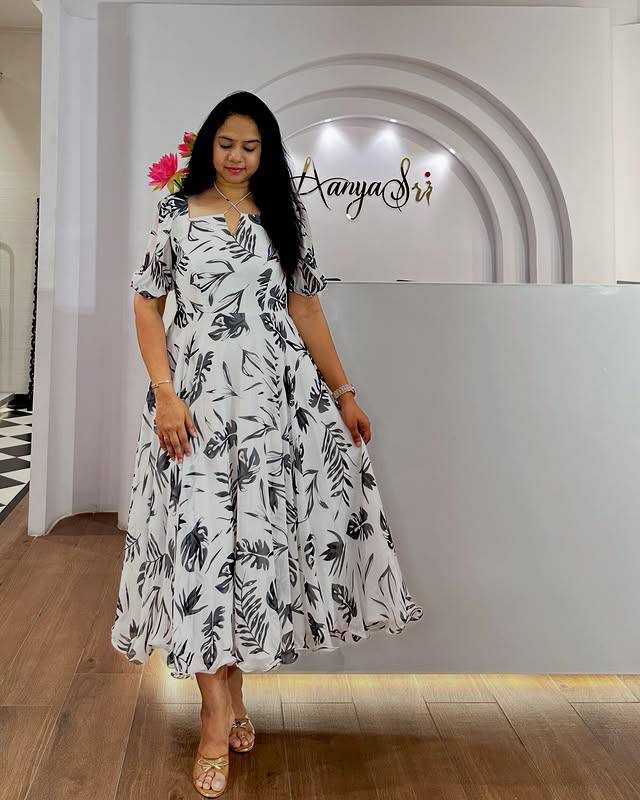 YNF Wholesale Faux Georgette Printed Gowns  | Surat Manufacturer