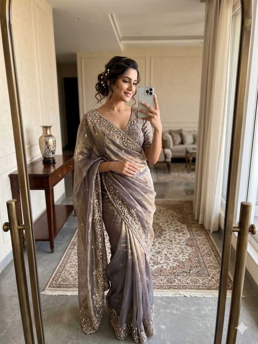 YNF Wholesale FENDY Embroidered Sarees  | Surat Manufacturer