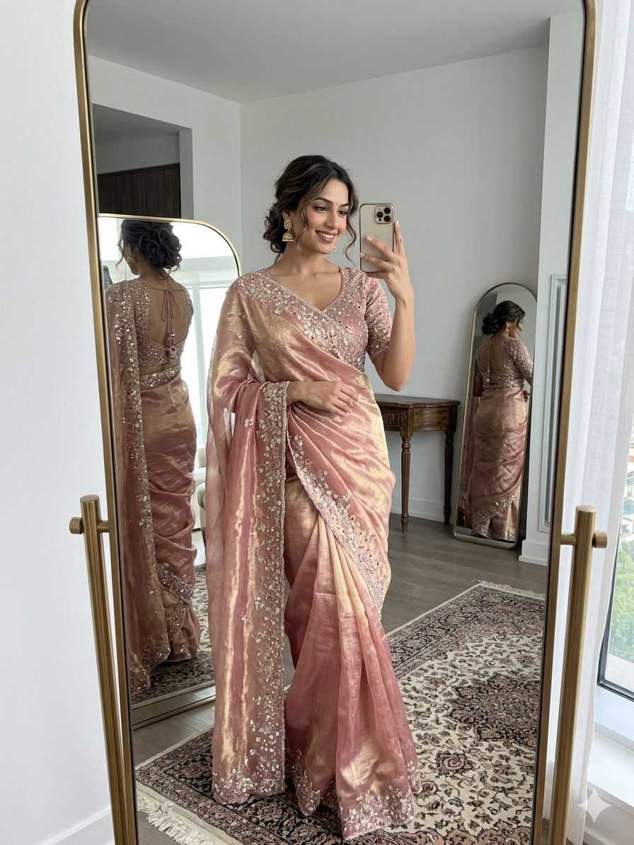 YNF Wholesale FENDY Embroidered Sarees  | Surat Manufacturer
