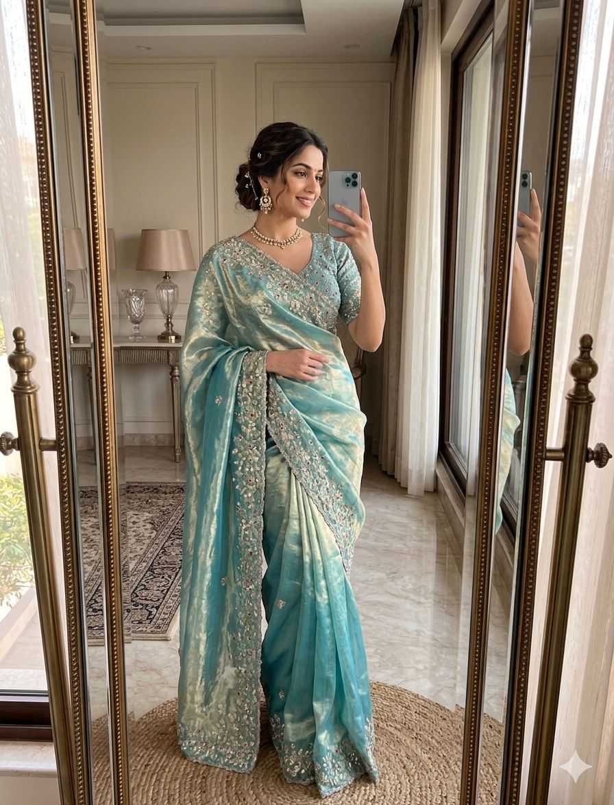 YNF Wholesale FENDY Embroidered Sarees  | Surat Manufacturer