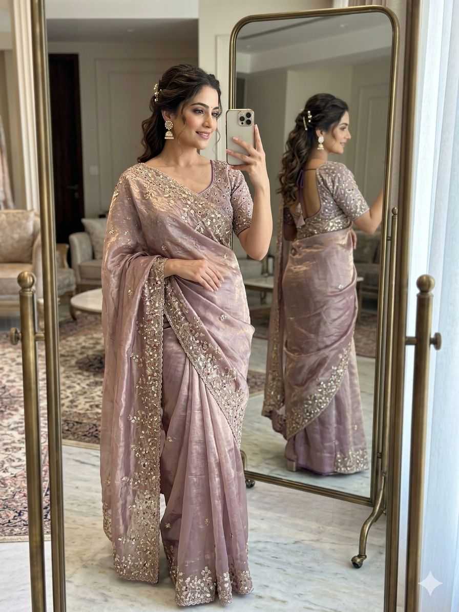 YNF Wholesale FENDY Embroidered Sarees  | Surat Manufacturer