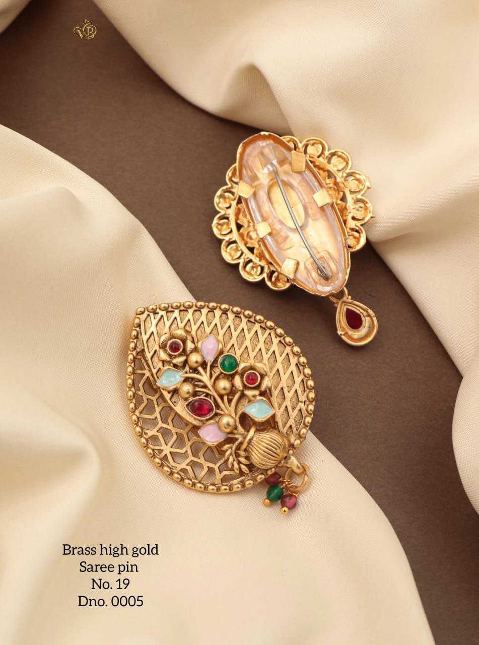 YNF Wholesale Brass Antique Saree Pins KESH164 | Surat Manufacturer