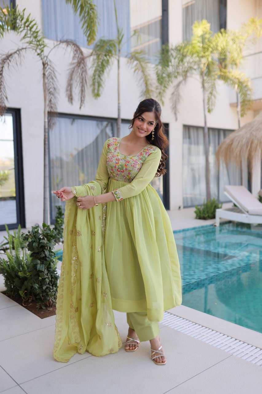 YNF Wholesale Chanderi Silk Embroidery Gowns KESH489 1239 | Surat Manufacturer