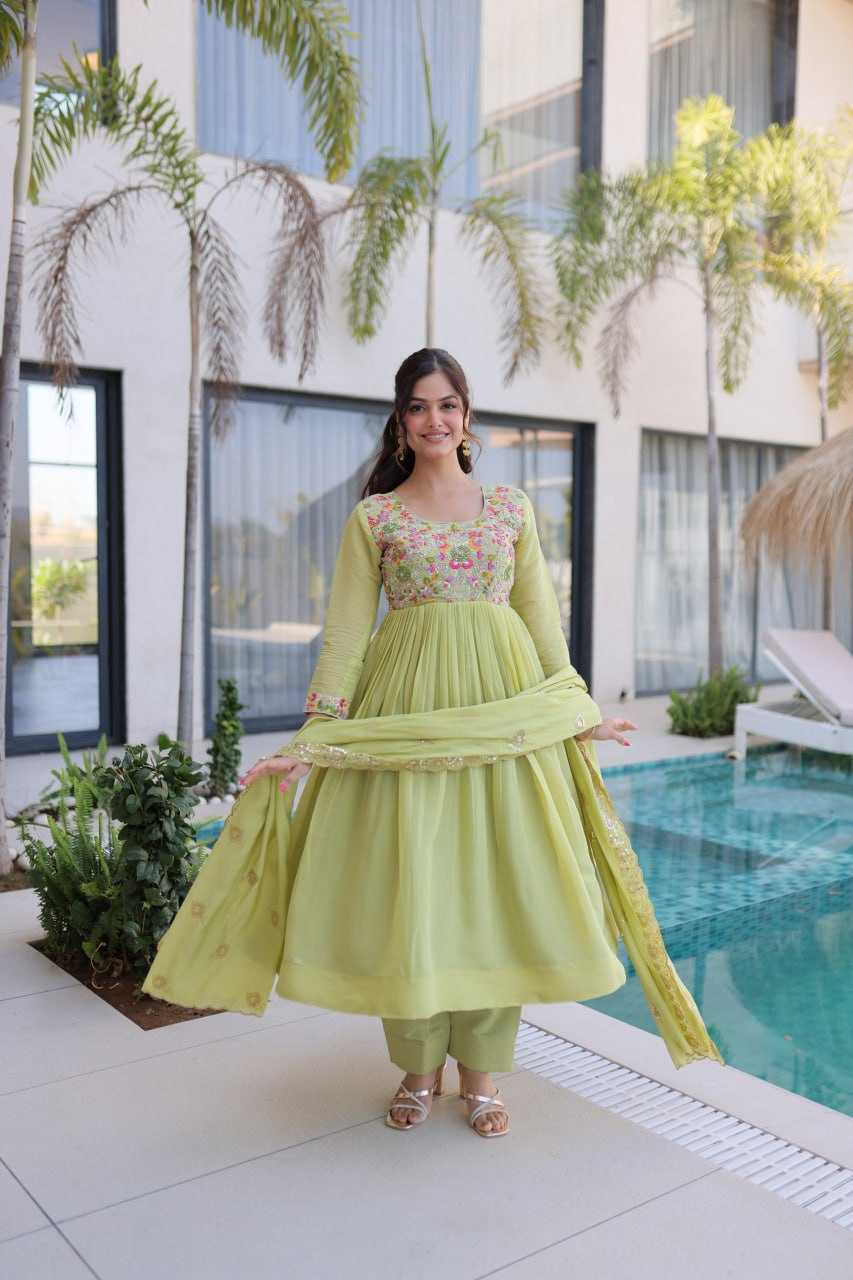 YNF Wholesale Chanderi Silk Embroidery Gowns KESH489 1239 | Surat Manufacturer