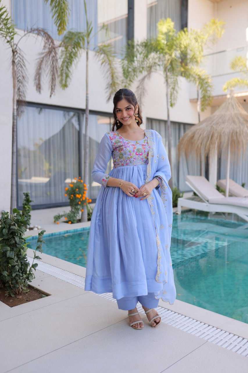 YNF Wholesale Chanderi Silk Embroidery Gowns KESH489 1239 | Surat Manufacturer