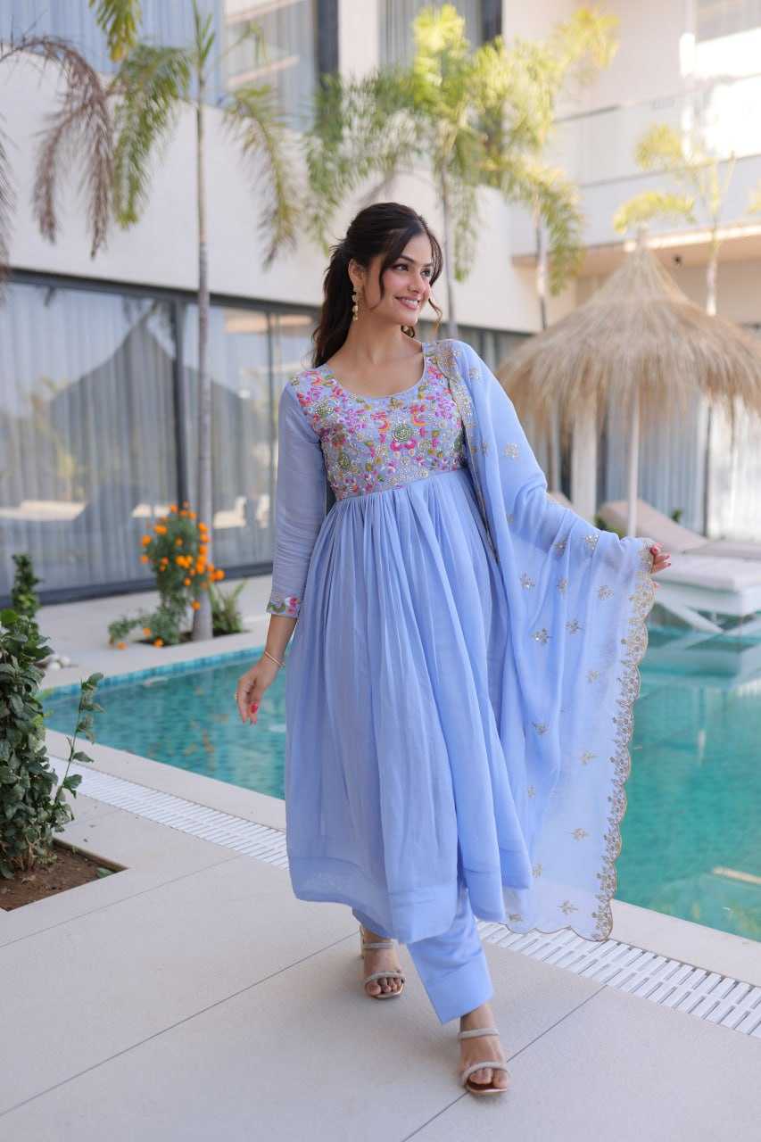 YNF Wholesale Chanderi Silk Embroidery Gowns KESH489 1239 | Surat Manufacturer
